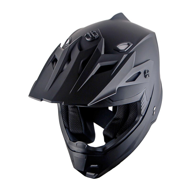 1Storm Adult Motocross Helmet BMX MX ATV Dirt Bike Four Wheeler Quad Motorcycle Full Face Helmet Racing Style: HF801 Matt Black - Image 1